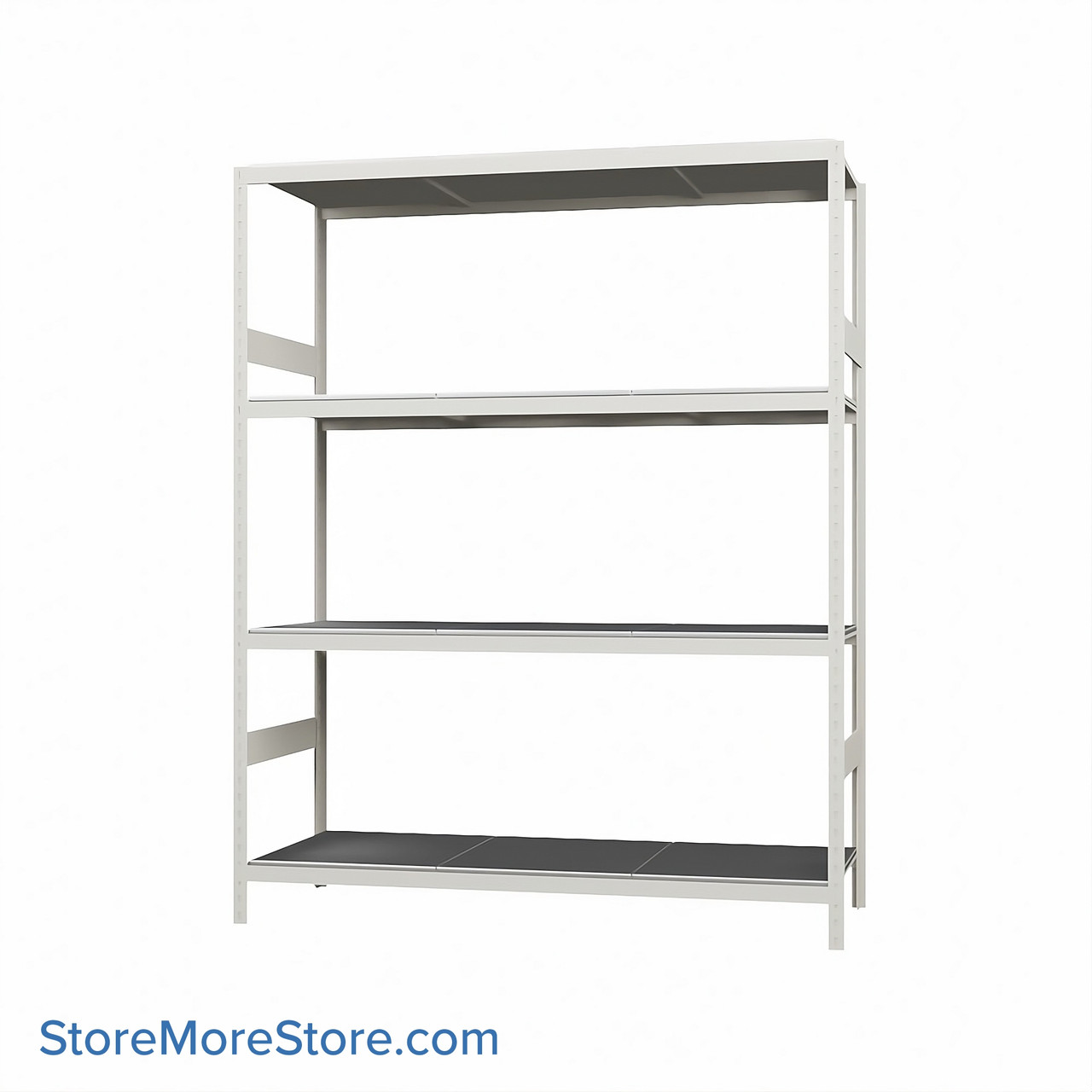 Wide Span Shelving, 60" W x 24" D x 75" H, Open - Starter, Medium-Duty (14-Gauge), Steel, 4 Adjustable Levels