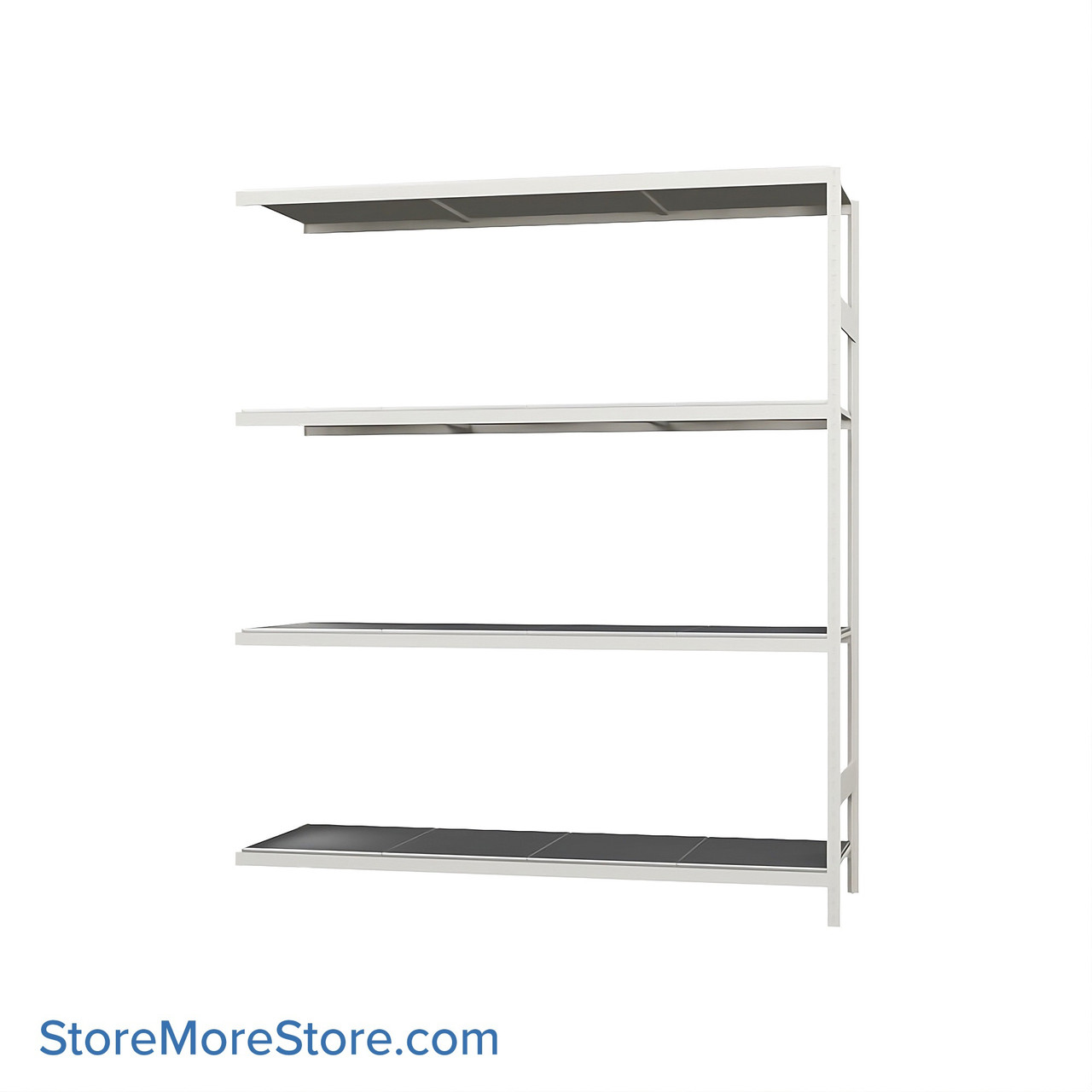 Wide Span Shelving, 72" W x 24" D x 87" H, Open - Adder, Heavy-Duty (12-Gauge), Steel, 4 Adjustable Levels