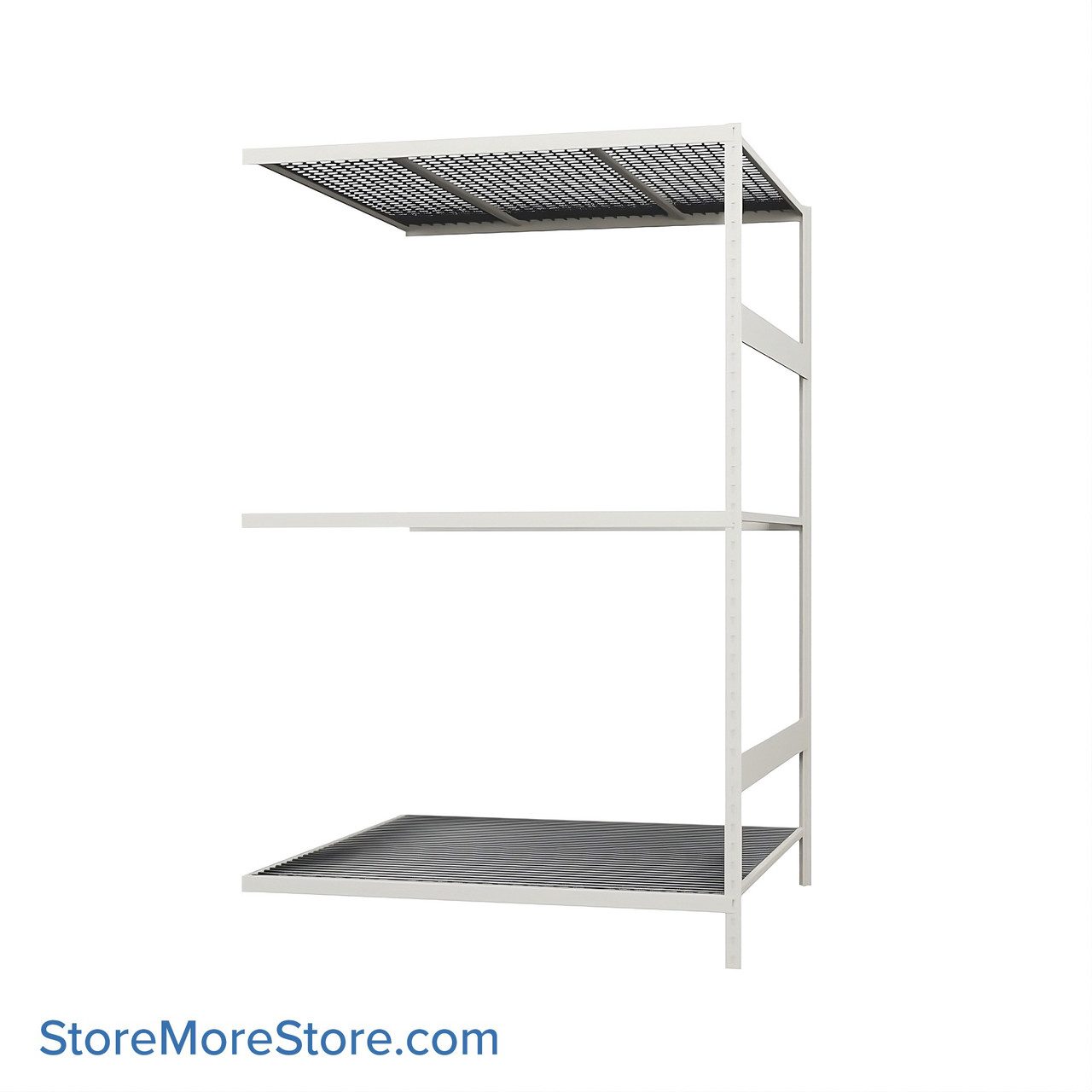 Wide Span Shelving, 48" W x 48" D x 75" H, Open - Adder, Medium-Duty (14-Gauge), Wire, 3 Adjustable Levels