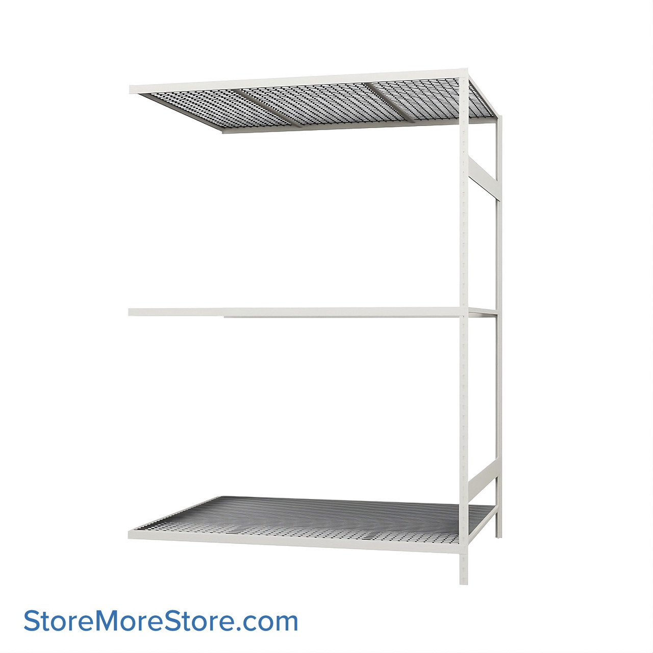 Wide Span Shelving, 60" W x 48" D x 87" H, Open - Adder, Medium-Duty (14-Gauge), Wire, 4 Adjustable Levels