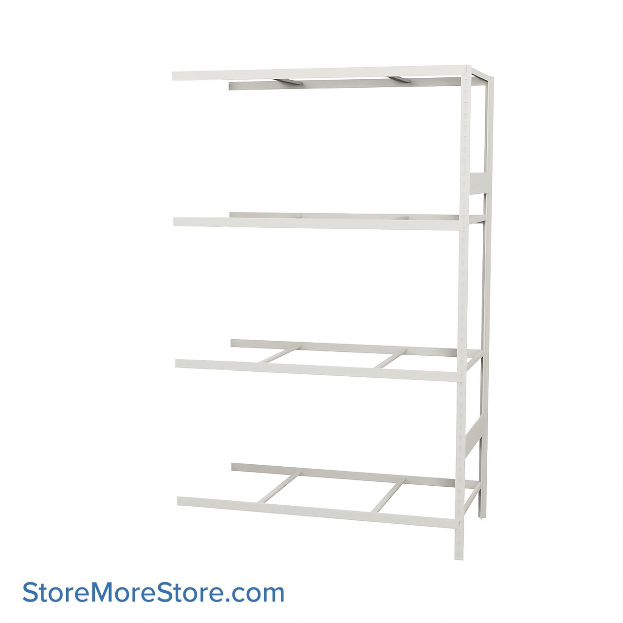Wide Span Shelving, 48" W x 24" D x 75" H, Open - Adder, Medium-Duty (14-Gauge), No Decking, 4 Adjustable Levels