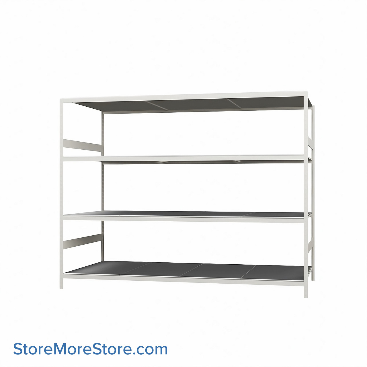 Wide Span Shelving, 96" W x 48" D x 75" H, Open - Starter, Heavy-Duty (12-Gauge), Steel, 4 Adjustable Levels
