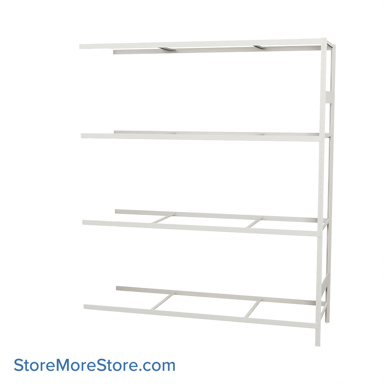 Wide Span Shelving, 72" W x 24" D x 99" H, Open - Adder, Heavy-Duty (12-Gauge), No Decking, 4 Adjustable Levels