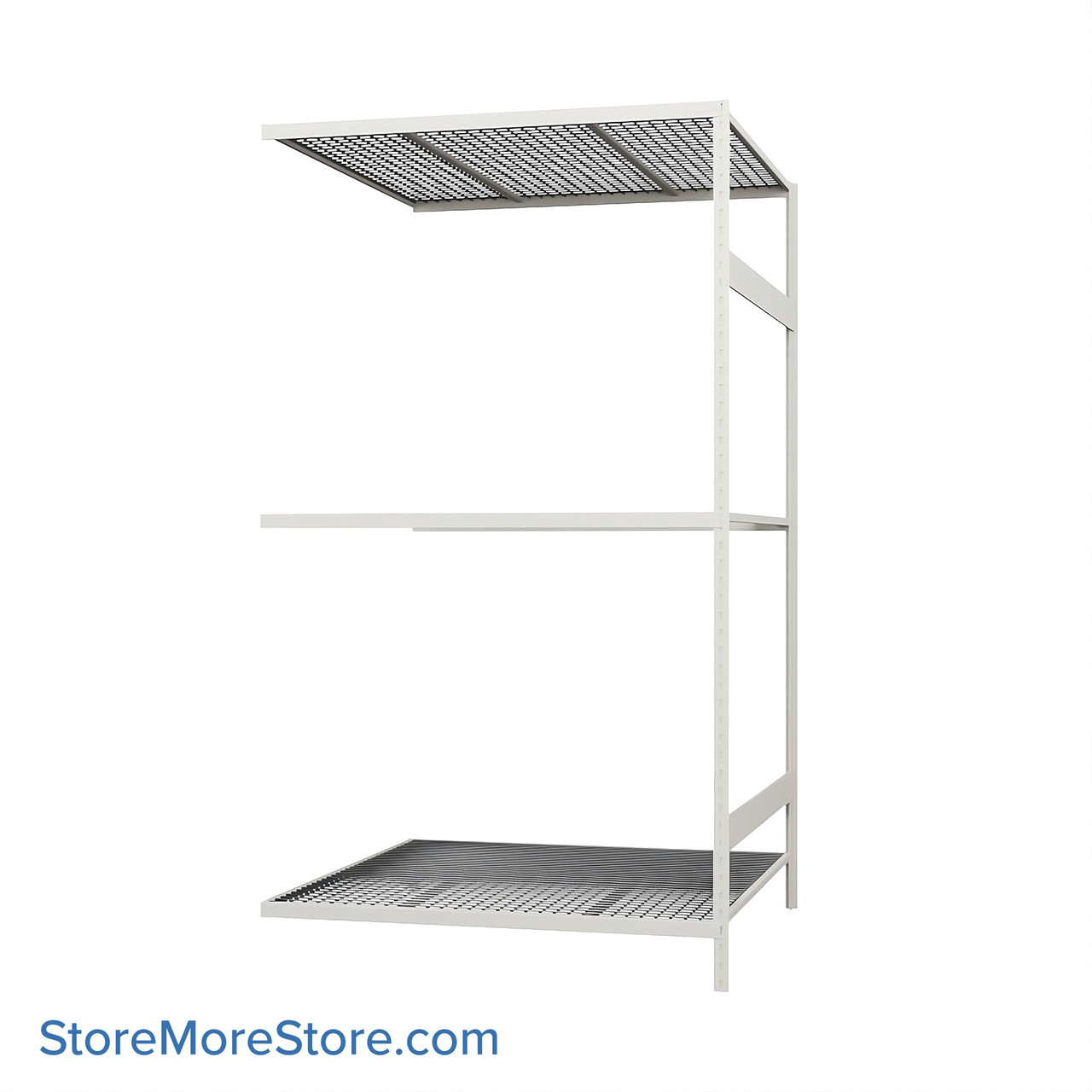 Wide Span Shelving, 48" W x 48" D x 87" H, Open - Adder, Medium-Duty (14-Gauge), Wire, 3 Adjustable Levels