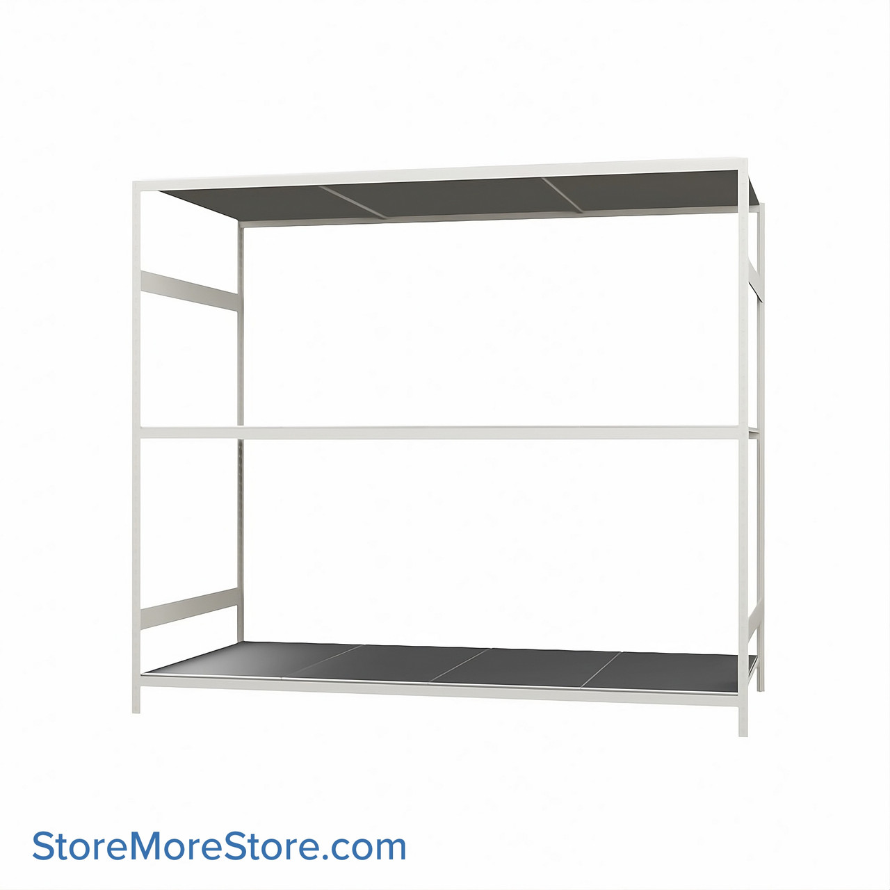 Wide Span Shelving, 96" W x 48" D x 87" H, Open - Starter, Heavy-Duty (12-Gauge), Steel, 3 Adjustable Levels