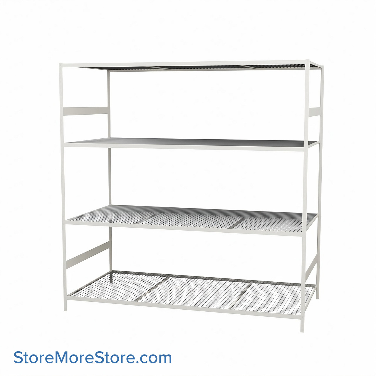 Wide Span Shelving, 96" W x 48" D x 99" H, Open - Starter, Heavy-Duty (12-Gauge), Wire, 4 Adjustable Levels