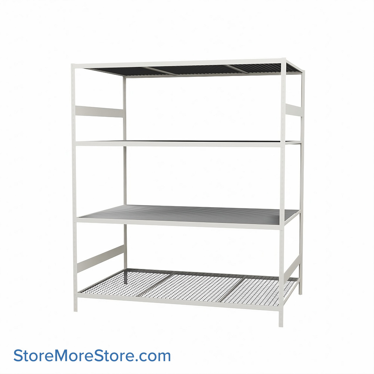 Wide Span Shelving, 72" W x 48" D x 87" H, Open - Starter, Heavy-Duty (12-Gauge), Wire, 4 Adjustable Levels