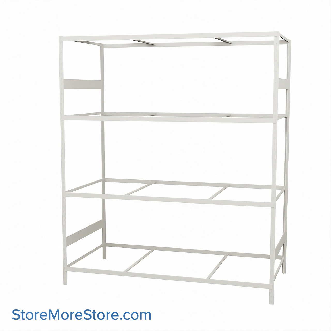 Wide Span Shelving, 72" W x 36" D x 87" H, Open - Starter, Medium-Duty (14-Gauge), No Decking, 4 Adjustable Levels