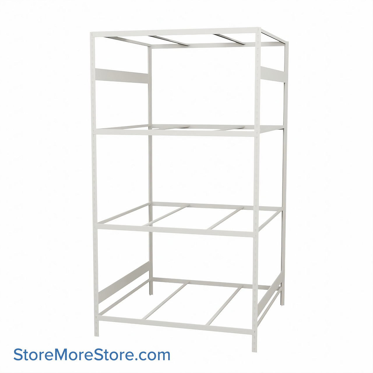 Wide Span Shelving, 48" W x 48" D x 87" H, Open - Starter, Medium-Duty (14-Gauge), No Decking, 4 Adjustable Levels