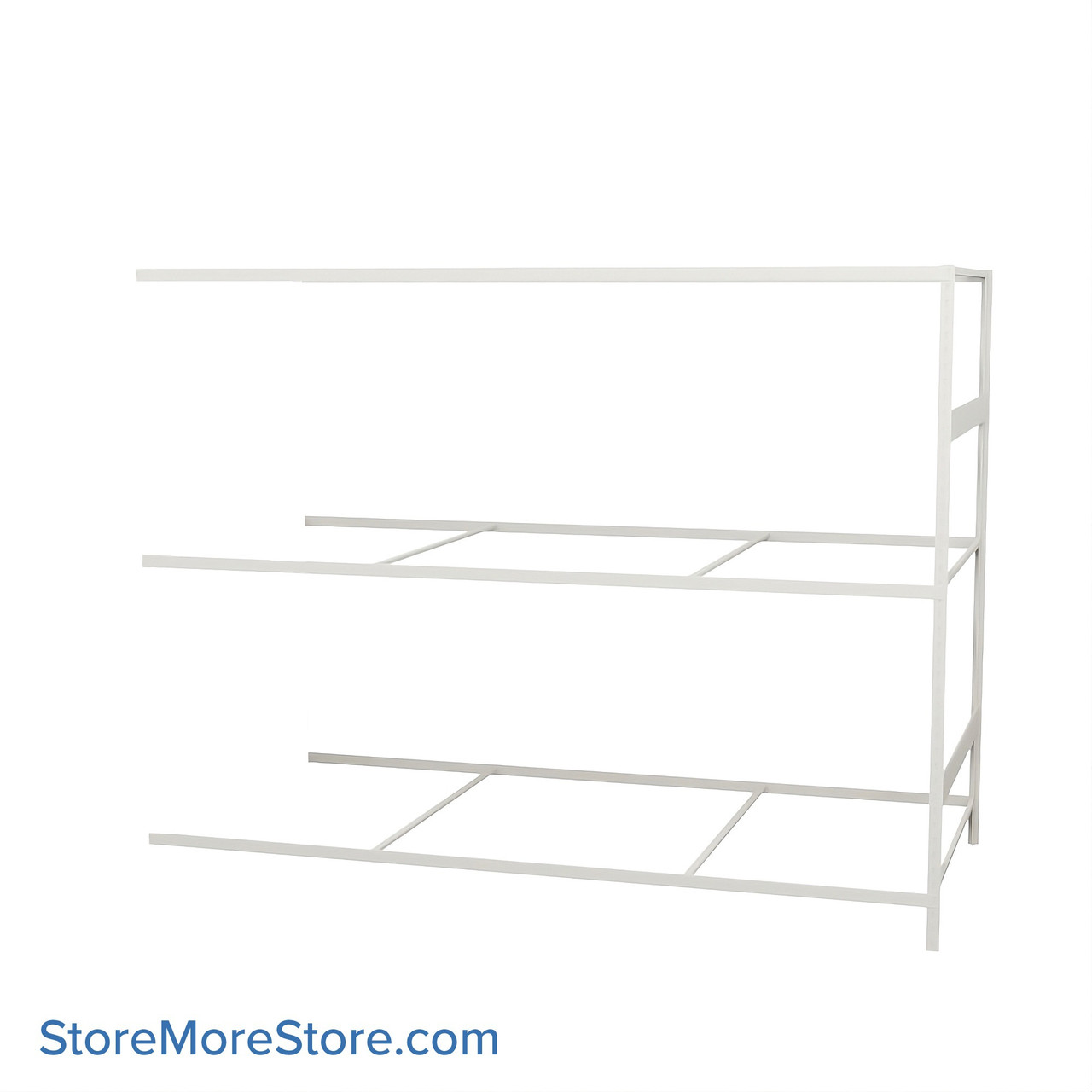 Wide Span Shelving, 96" W x 48" D x 75" H, Open - Adder, Heavy-Duty (12-Gauge), No Decking, 3 Adjustable Levels