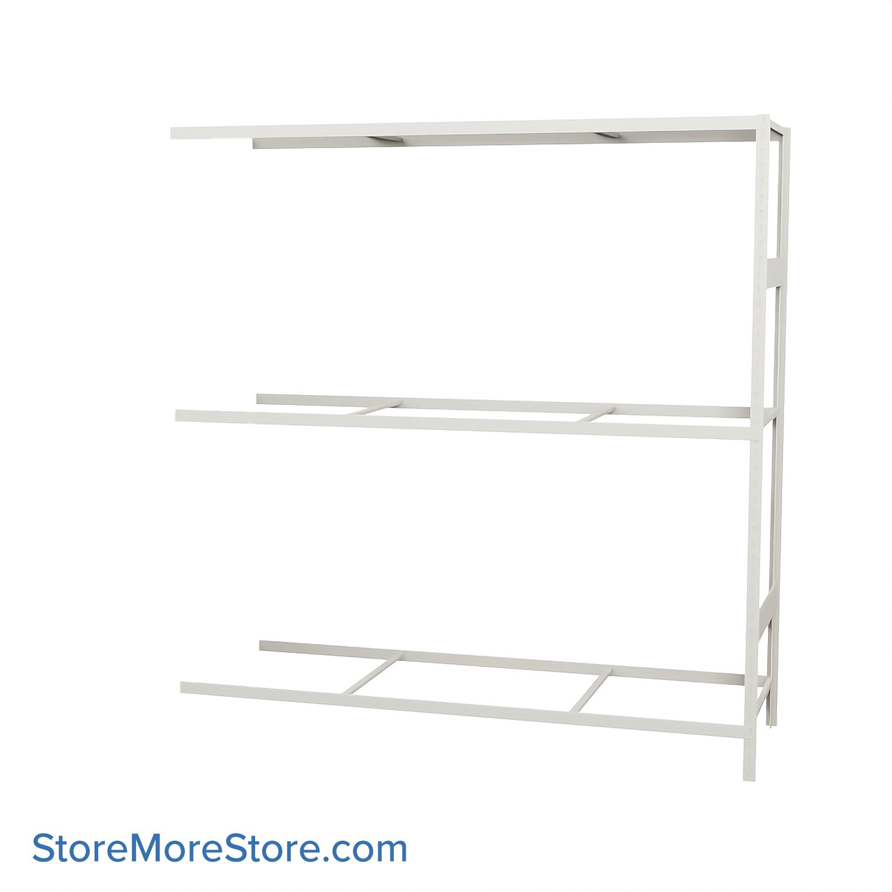 Wide Span Shelving, 72" W x 24" D x 75" H, Open - Adder, Medium-Duty (14-Gauge), No Decking, 3 Adjustable Levels