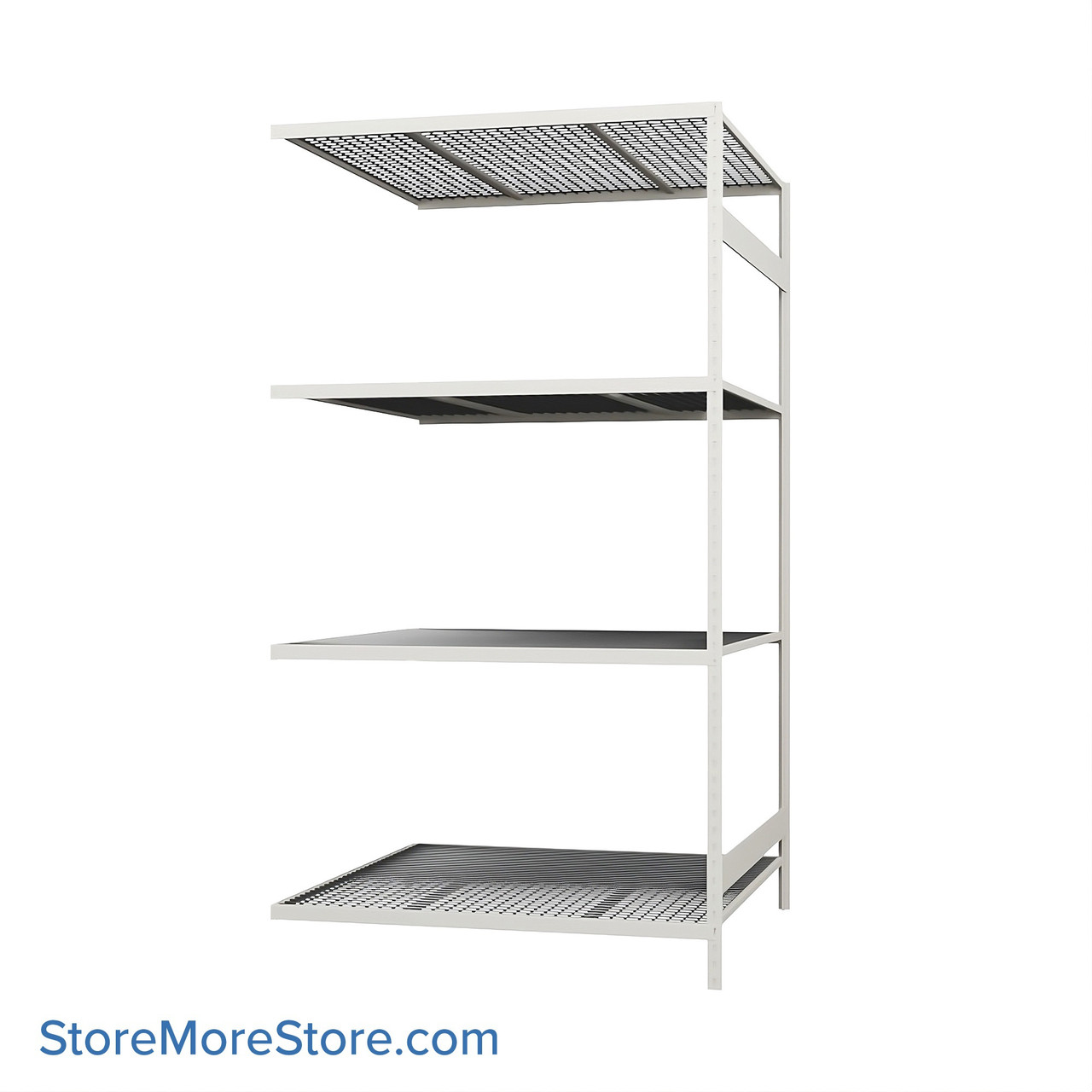Wide Span Shelving, 48" W x 48" D x 87" H, Open - Adder, Medium-Duty (14-Gauge), Wire, 4 Adjustable Levels