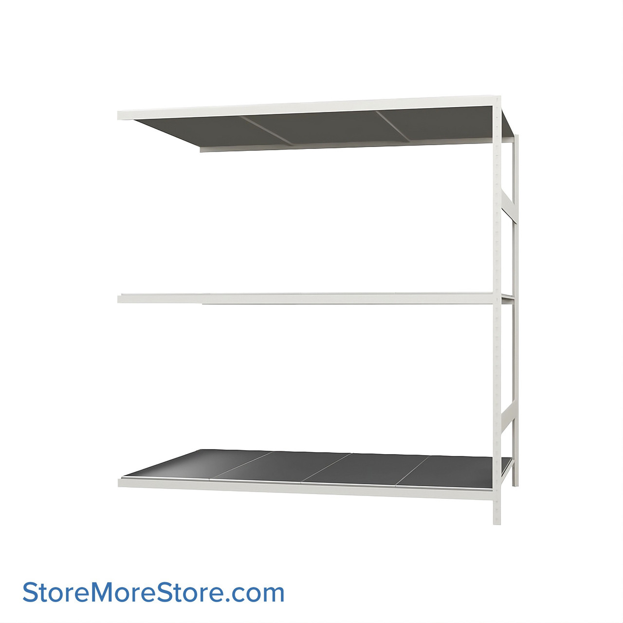Wide Span Shelving, 72" W x 48" D x 75" H, Open - Adder, Medium-Duty (14-Gauge), Steel, 3 Adjustable Levels