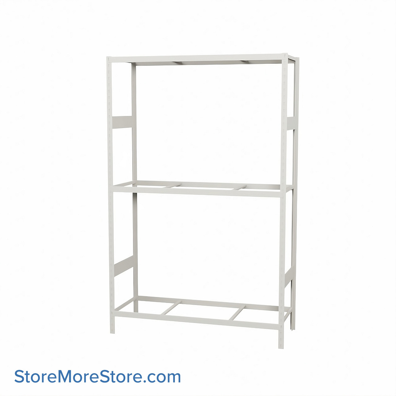 Wide Span Shelving, 48" W x 18" D x 75" H, Open - Starter, Medium-Duty (14-Gauge), No Decking, 3 Adjustable Levels