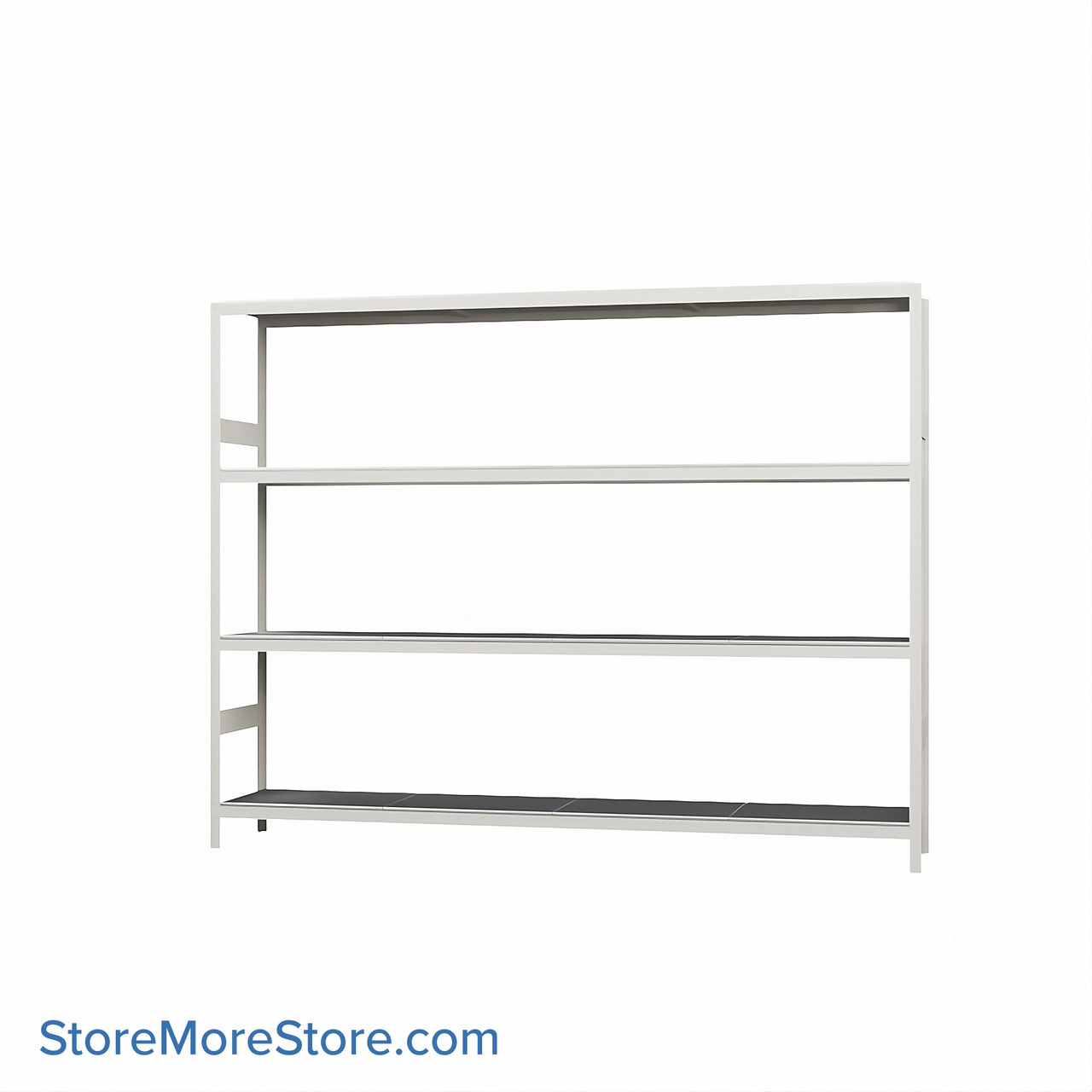 Wide Span Shelving, 96" W x 18" D x 75" H, Open - Starter, Heavy-Duty (12-Gauge), Steel, 4 Adjustable Levels