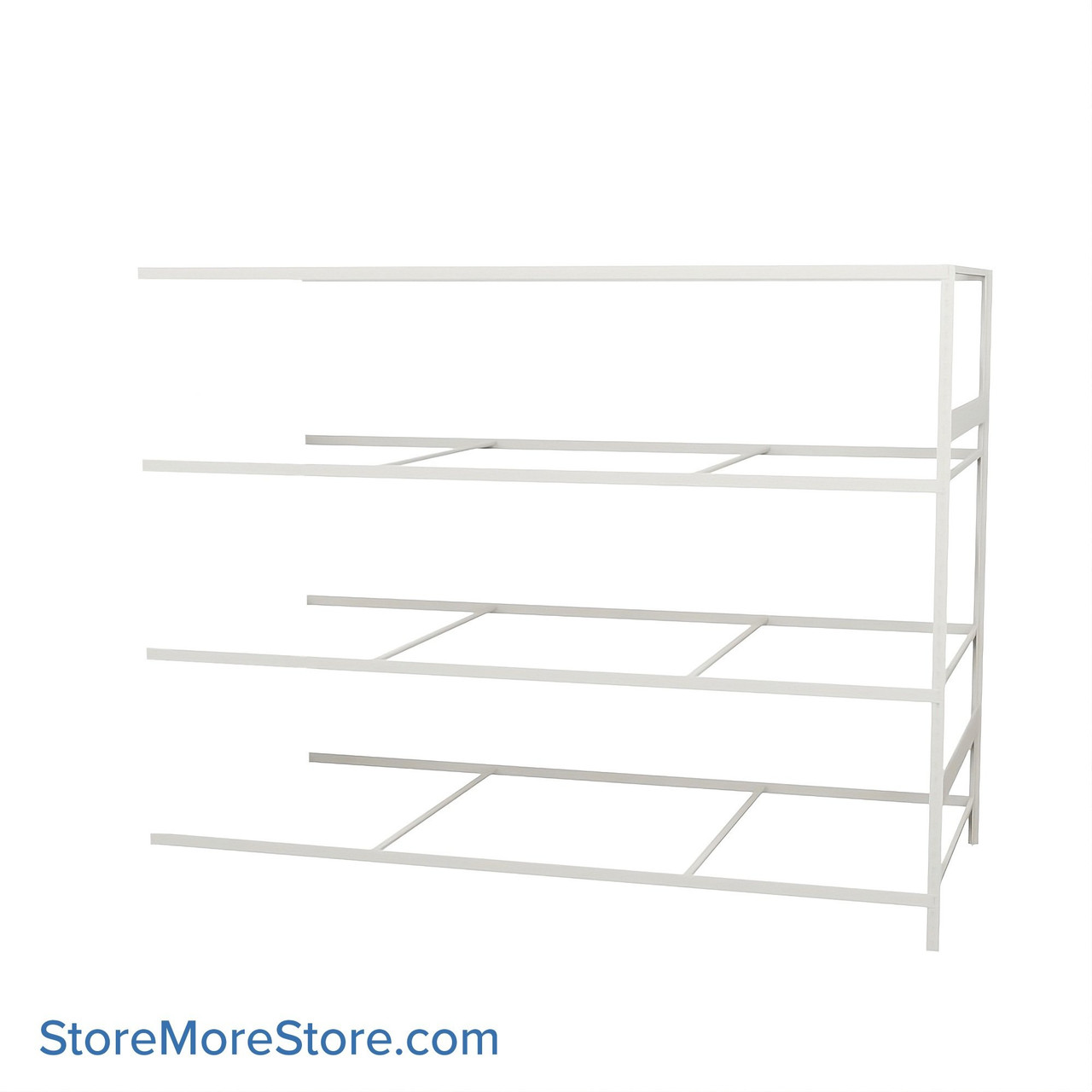 Wide Span Shelving, 96" W x 48" D x 75" H, Open - Adder, Heavy-Duty (12-Gauge), No Decking, 4 Adjustable Levels