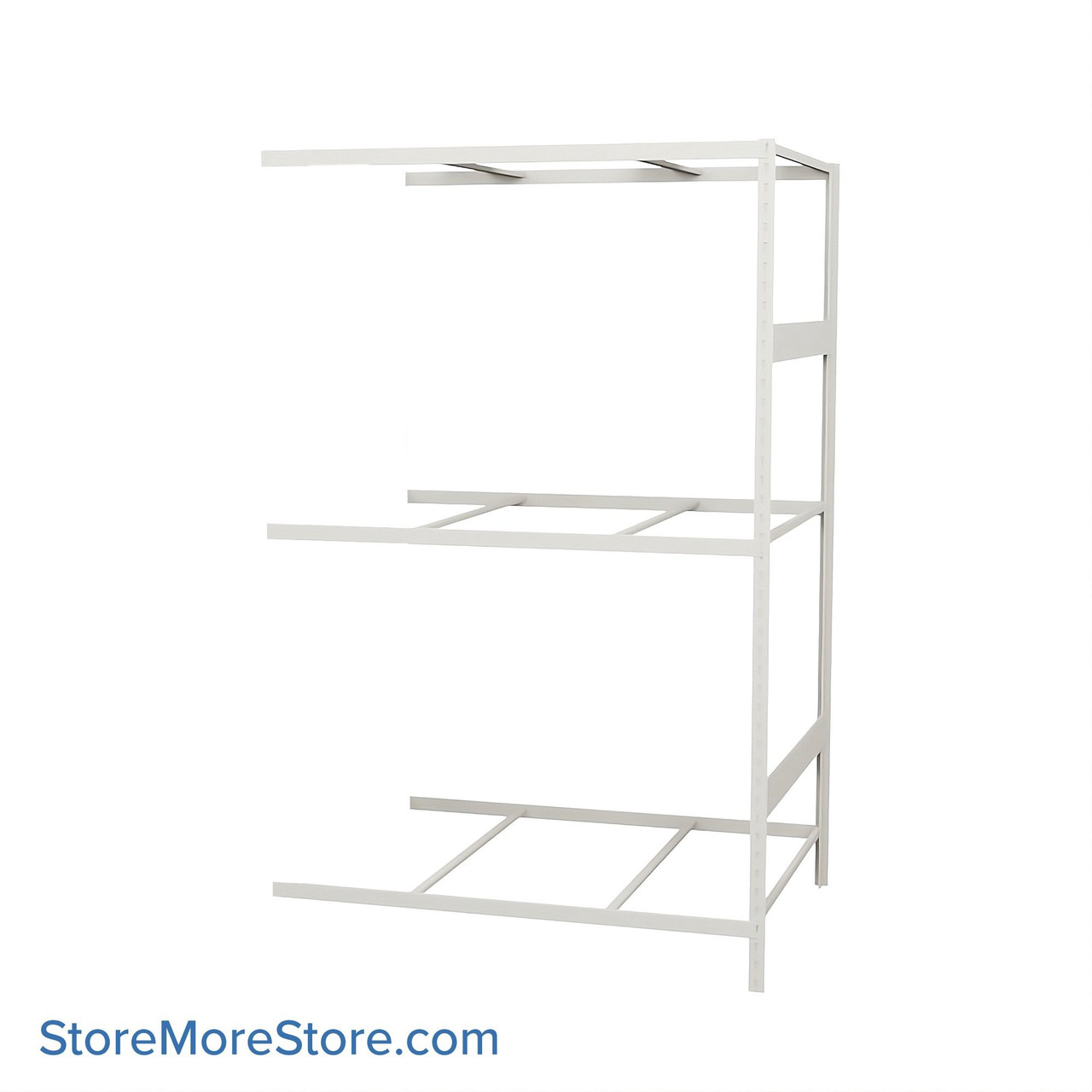 Wide Span Shelving, 48" W x 36" D x 75" H, Open - Adder, Medium-Duty (14-Gauge), No Decking, 3 Adjustable Levels
