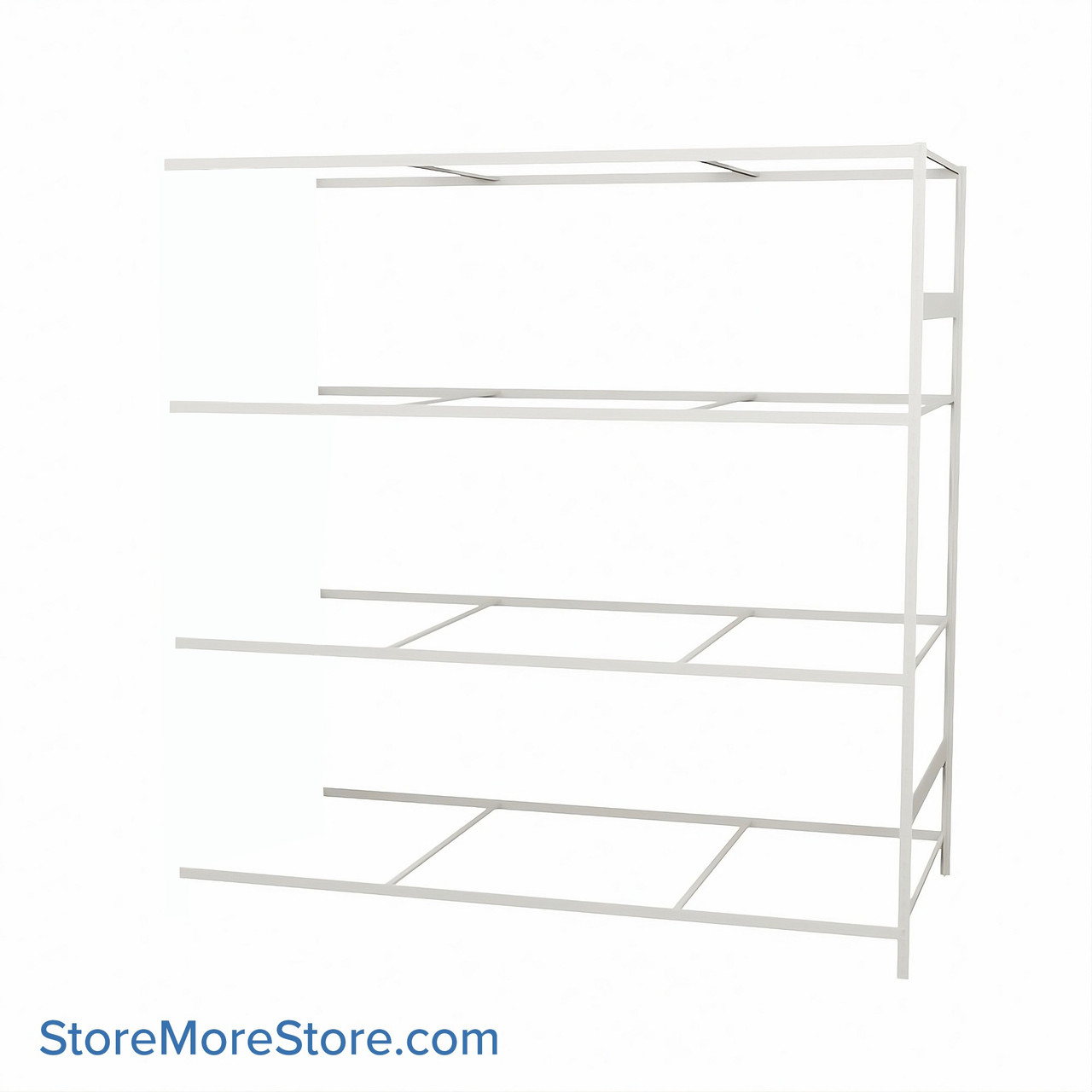 Wide Span Shelving, 96.5" W x 48" D x 99" H, Open - Adder, Heavy-Duty (12-Gauge), No Decking, 4 Adjustable Levels