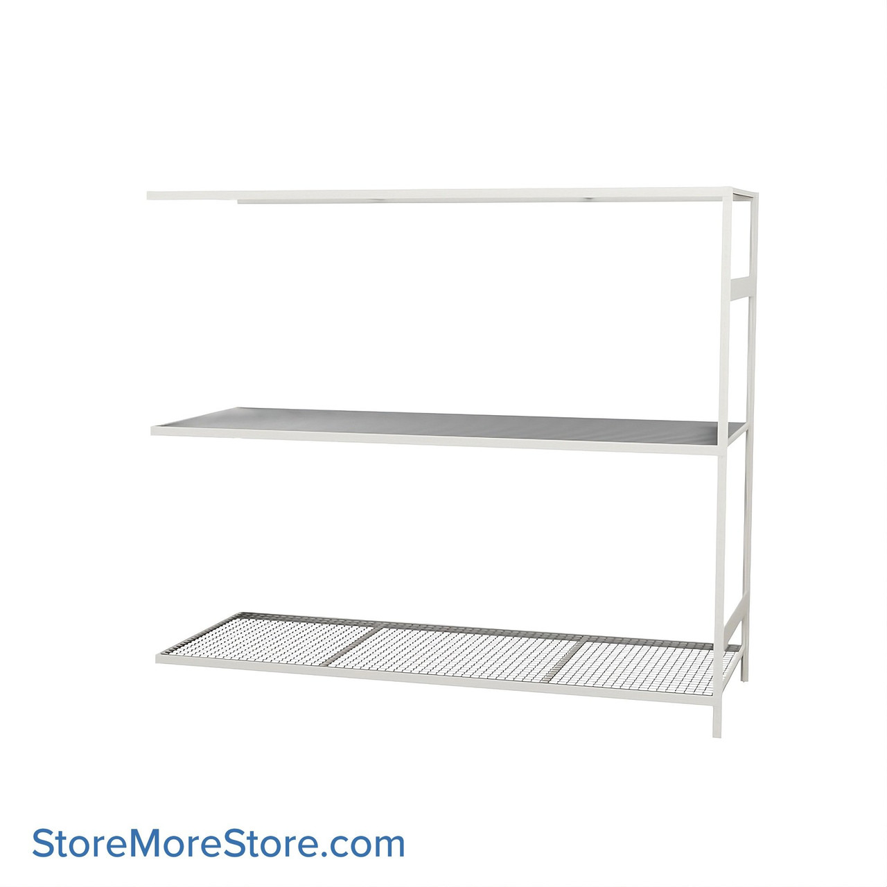 Wide Span Shelving, 96" W x 36" D x 87" H, Open - Adder, Heavy-Duty (12-Gauge), Wire, 3 Adjustable Levels