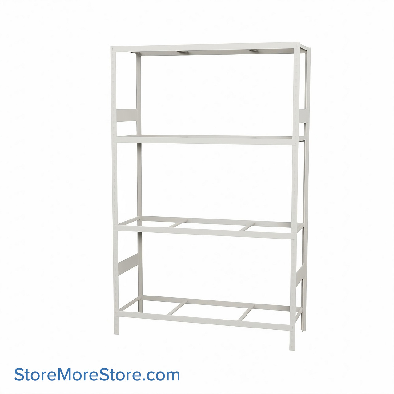 Wide Span Shelving, 48" W x 18" D x 75" H, Open - Starter, Medium-Duty (14-Gauge), No Decking, 4 Adjustable Levels
