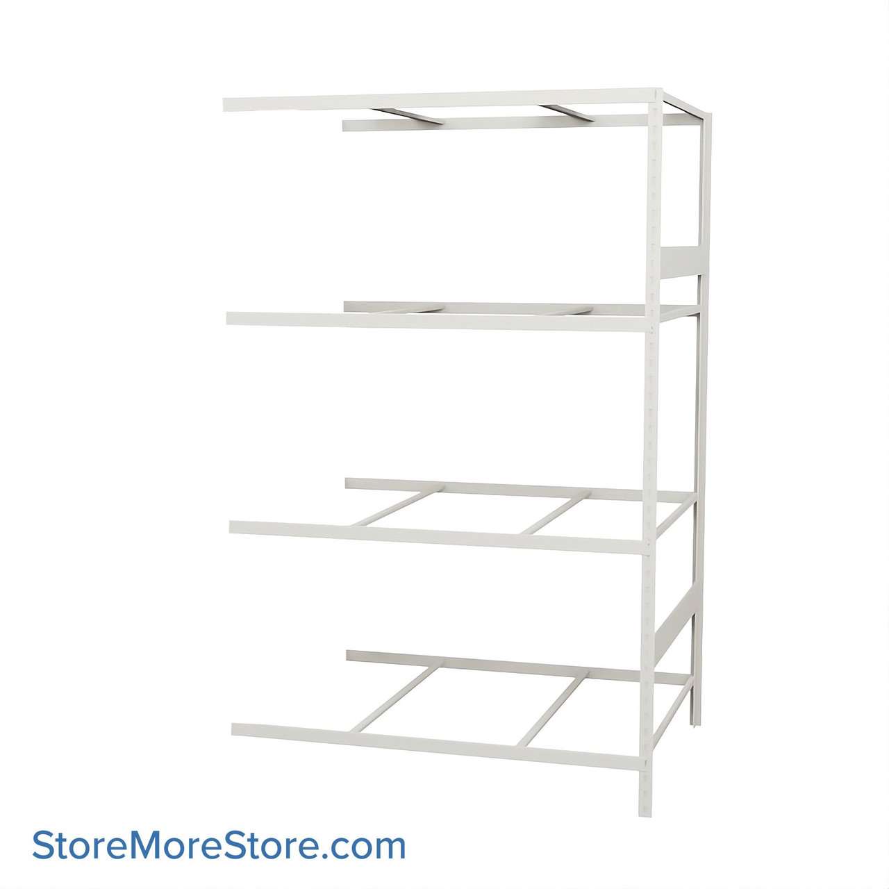 Wide Span Shelving, 48" W x 36" D x 75" H, Open - Adder, Medium-Duty (14-Gauge), No Decking, 4 Adjustable Levels