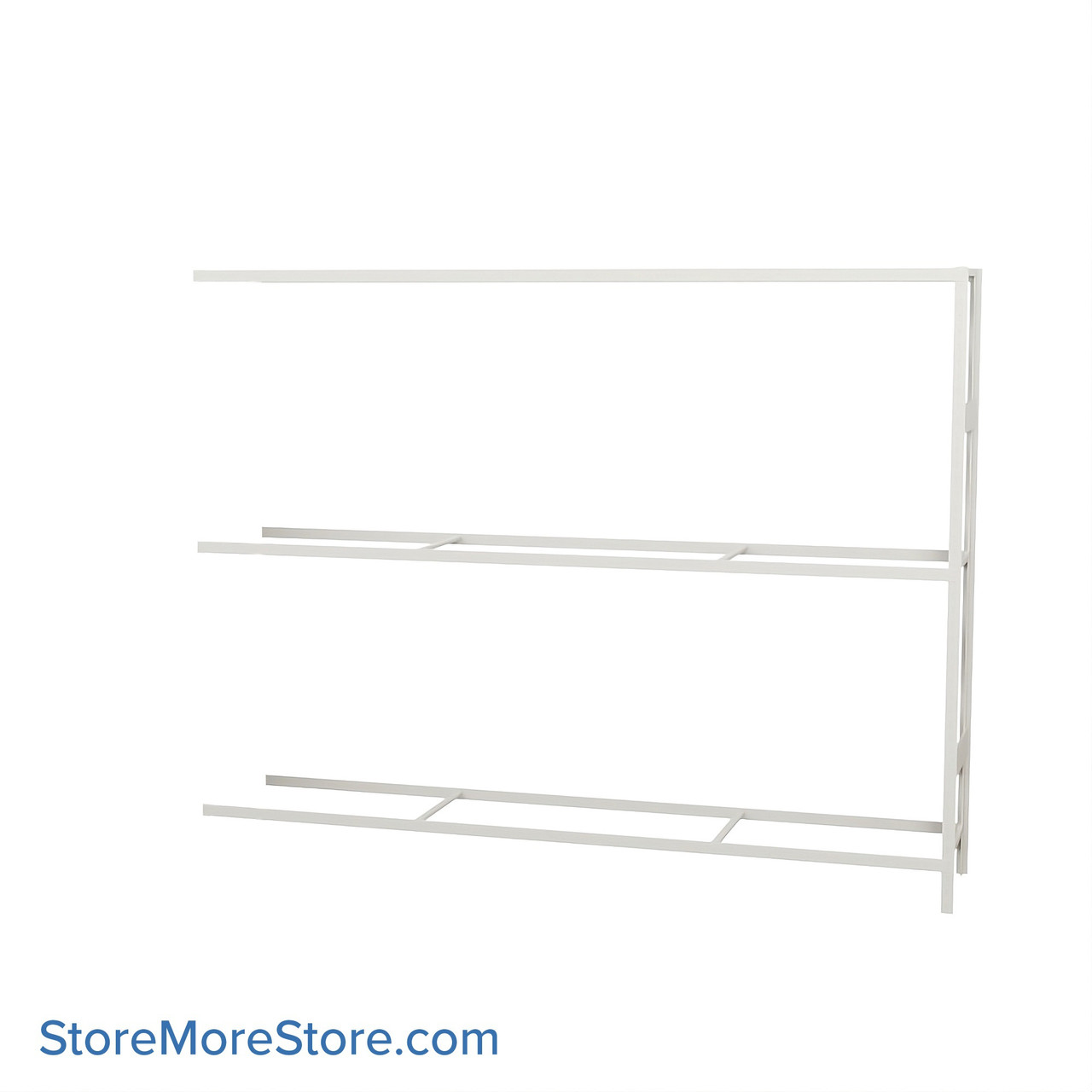 Wide Span Shelving, 96" W x 18" D x 75" H, Open - Adder, Heavy-Duty (12-Gauge), No Decking, 3 Adjustable Levels