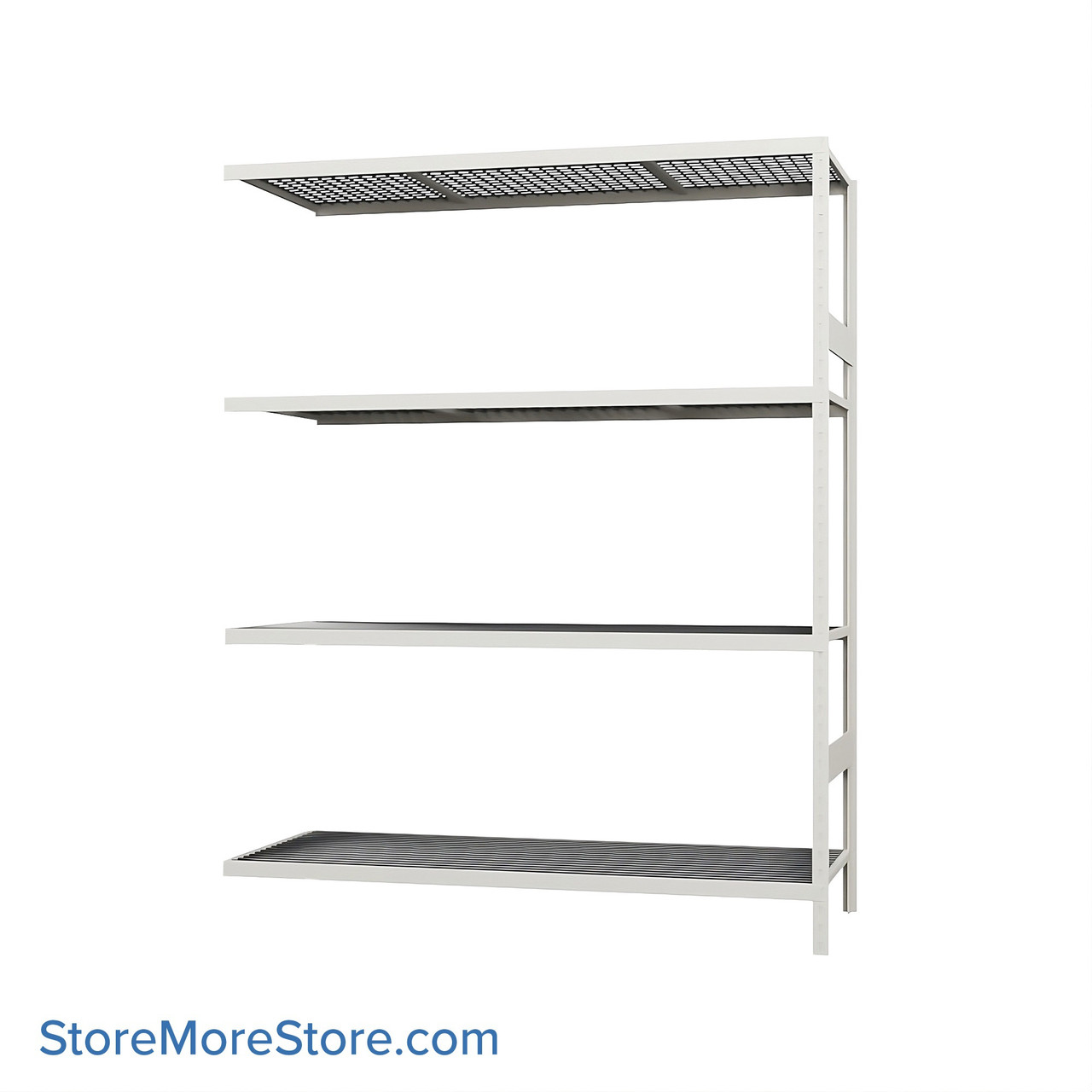 Wide Span Shelving, 60" W x 24" D x 75" H, Open - Adder, Medium-Duty (14-Gauge), Wire, 4 Adjustable Levels