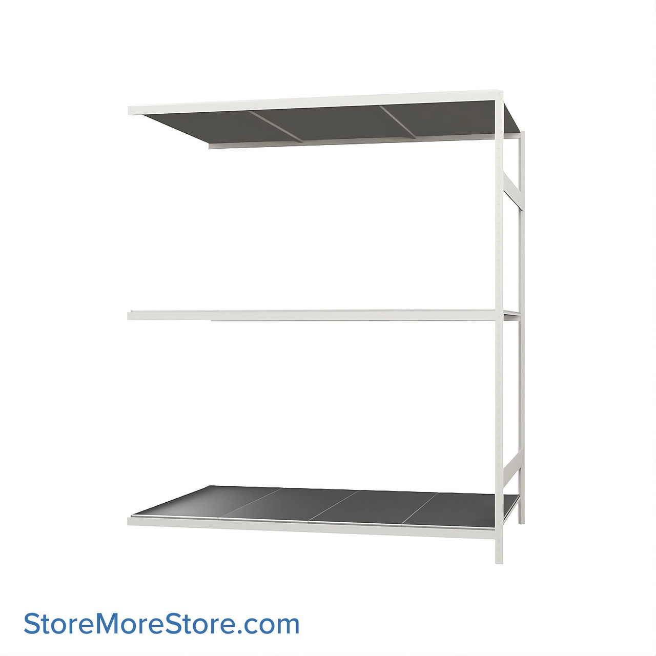Wide Span Shelving, 72" W x 48" D x 87" H, Open - Adder, Medium-Duty (14-Gauge), Steel, 3 Adjustable Levels