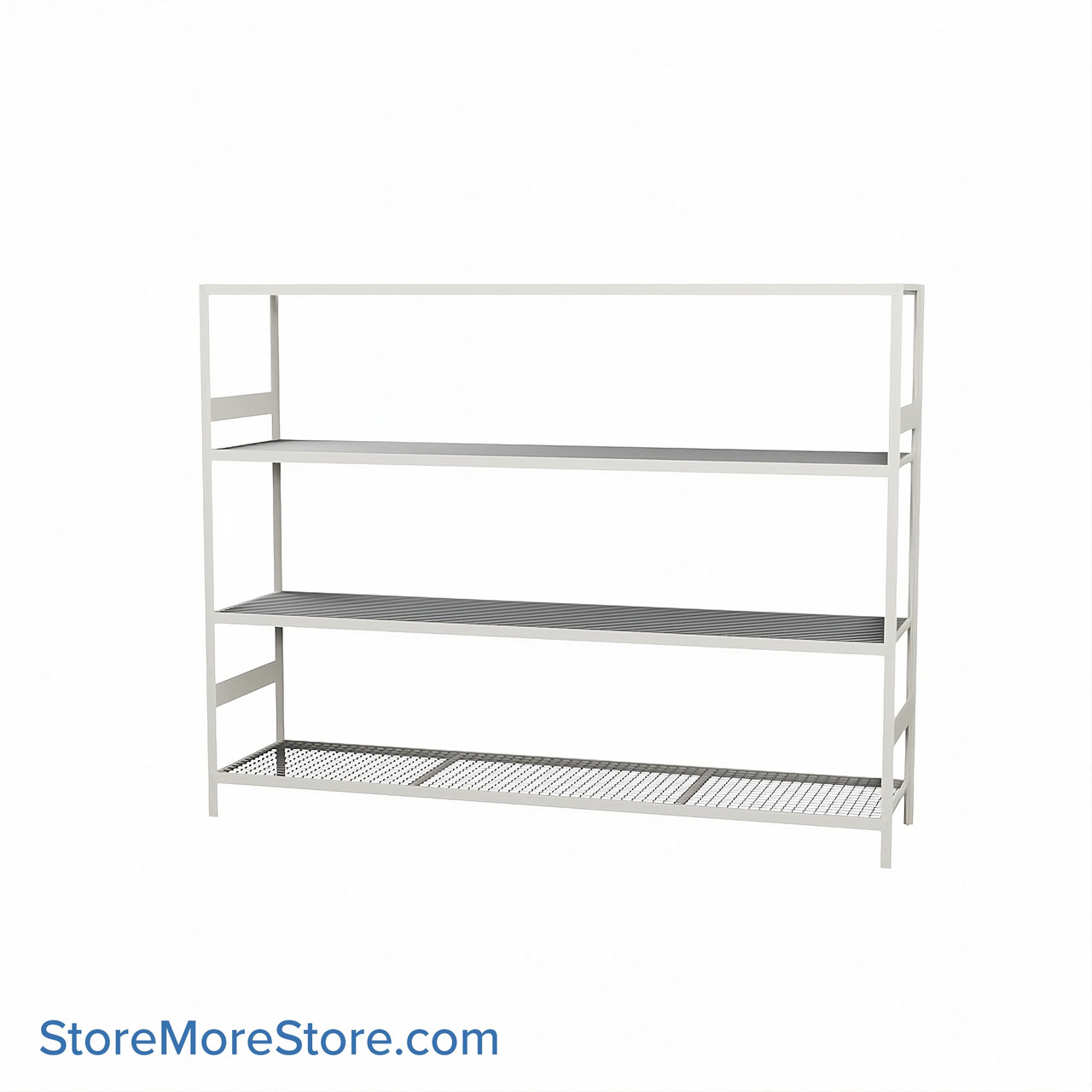 Wide Span Shelving, 96" W x 24" D x 75" H, Open - Starter, Heavy-Duty (12-Gauge), Wire, 4 Adjustable Levels