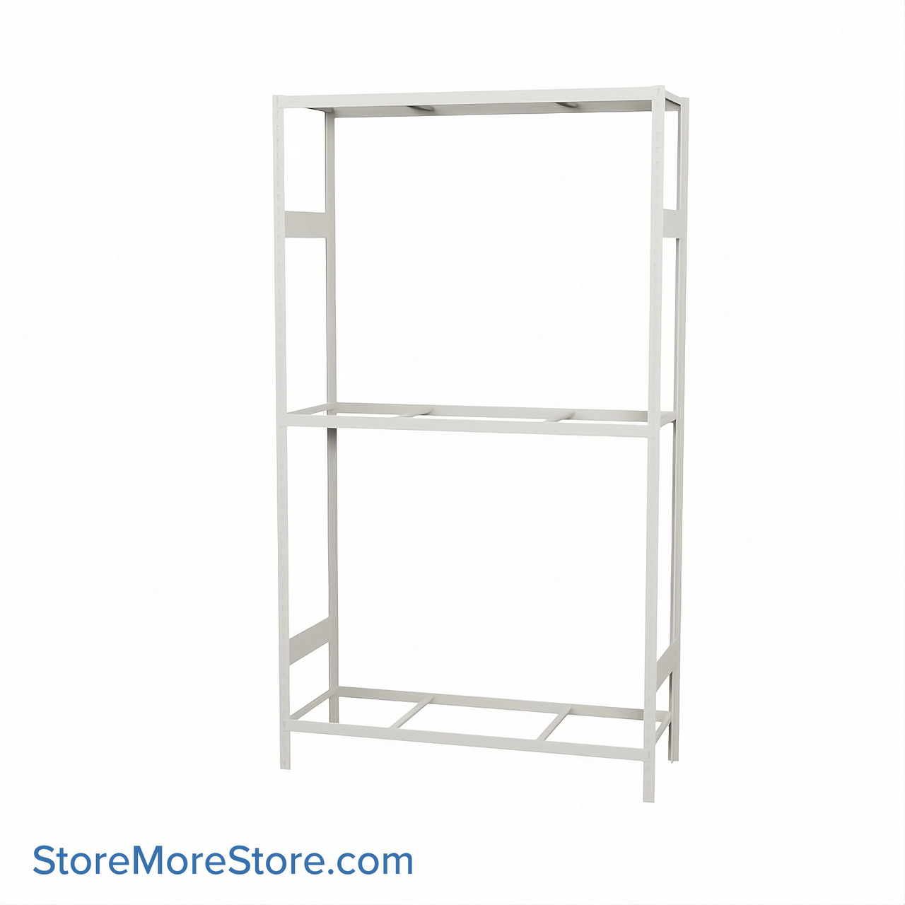 Wide Span Shelving, 48" W x 18" D x 87" H, Open - Starter, Medium-Duty (14-Gauge), No Decking, 3 Adjustable Levels