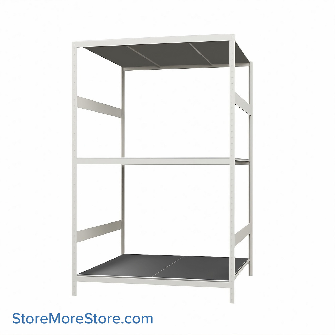 Wide Span Shelving, 48" W x 48" D x 75" H, Open - Starter, Medium-Duty (14-Gauge), Steel, 3 Adjustable Levels