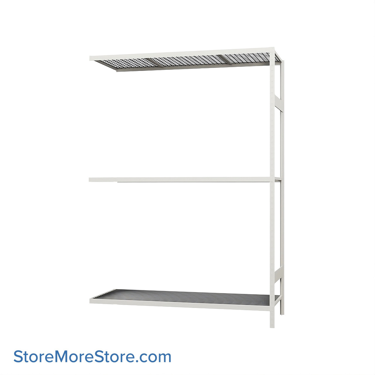Wide Span Shelving, 60" W x 24" D x 87" H, Open - Adder, Medium-Duty (14-Gauge), Wire, 3 Adjustable Levels