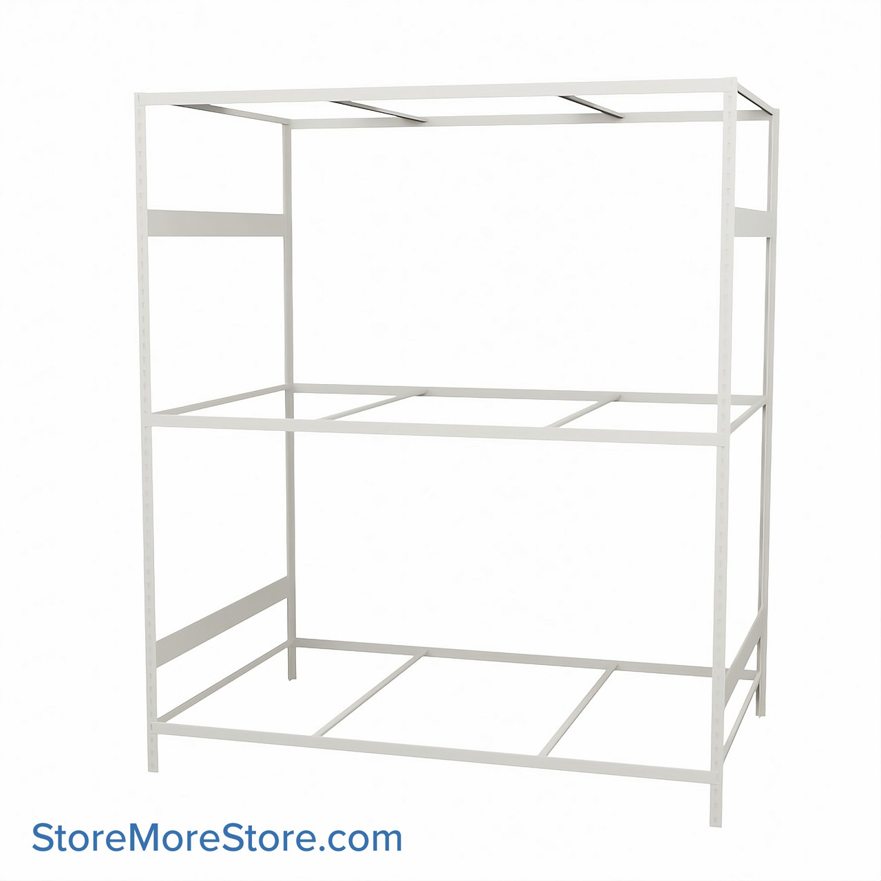 Wide Span Shelving, 72" W x 48" D x 87" H, Open - Starter, Medium-Duty (14-Gauge), No Decking, 3 Adjustable Levels