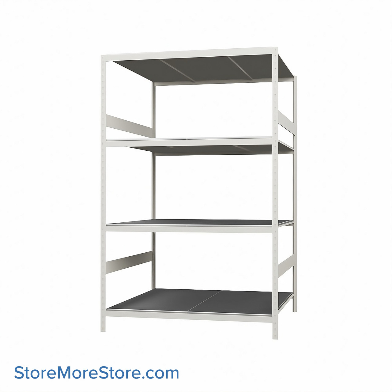 Wide Span Shelving, 48" W x 48" D x 75" H, Open - Starter, Medium-Duty (14-Gauge), Steel, 4 Adjustable Levels