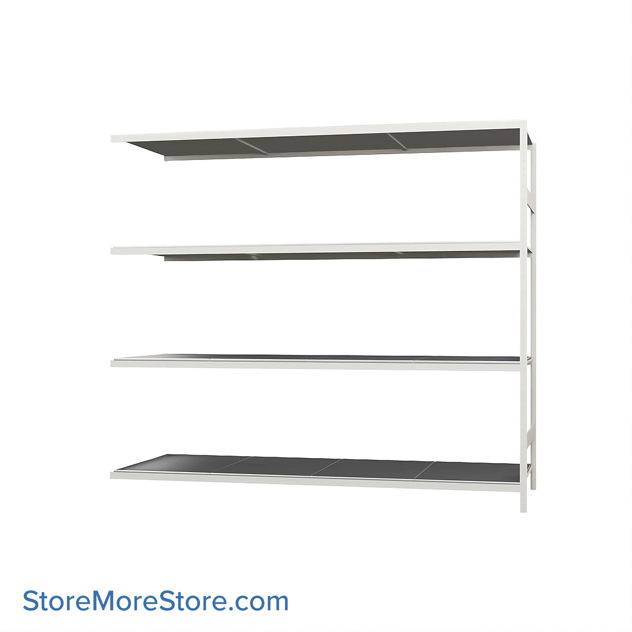 Wide Span Shelving, 96" W x 36" D x 87" H, Open - Adder, Heavy-Duty (12-Gauge), Steel, 4 Adjustable Levels