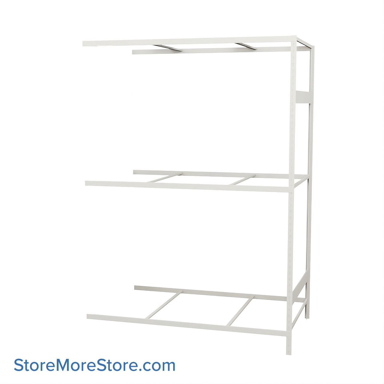 Wide Span Shelving, 60" W x 36" D x 87" H, Open - Adder, Medium-Duty (14-Gauge), No Decking, 3 Adjustable Levels