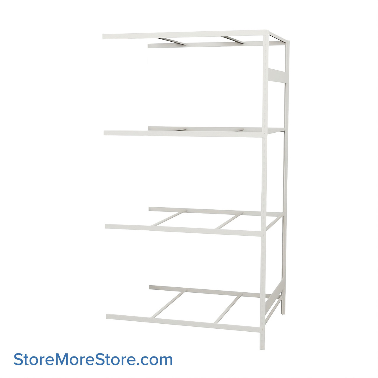 Wide Span Shelving, 48" W x 36" D x 87" H, Open - Adder, Medium-Duty (14-Gauge), No Decking, 4 Adjustable Levels
