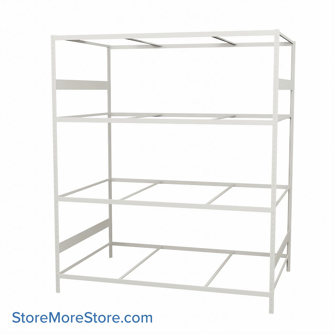 Wide Span Shelving, 72" W x 48" D x 87" H, Open - Starter, Medium-Duty (14-Gauge), No Decking, 4 Adjustable Levels