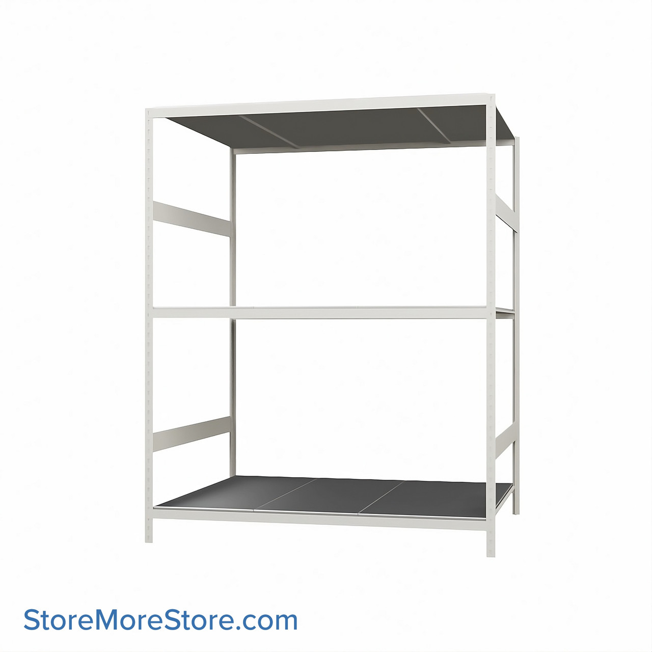 Wide Span Shelving, 60" W x 48" D x 75" H, Open - Starter, Medium-Duty (14-Gauge), Steel, 3 Adjustable Levels