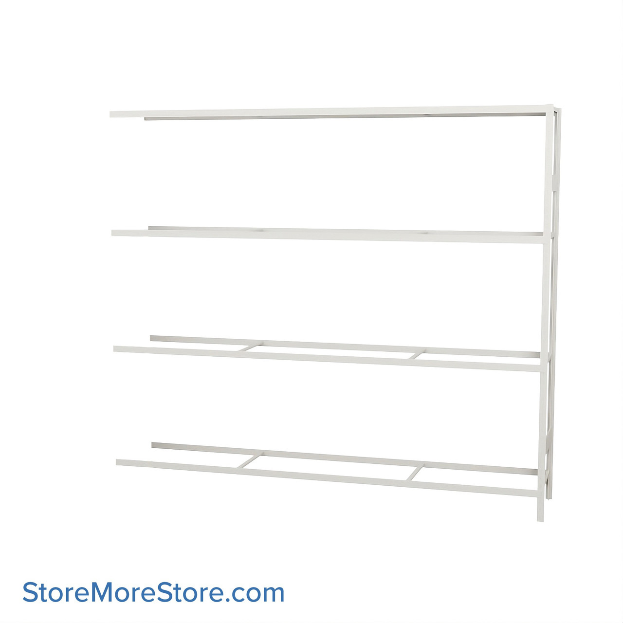 Wide Span Shelving, 96" W x 18" D x 87" H, Open - Adder, Heavy-Duty (12-Gauge), No Decking, 4 Adjustable Levels