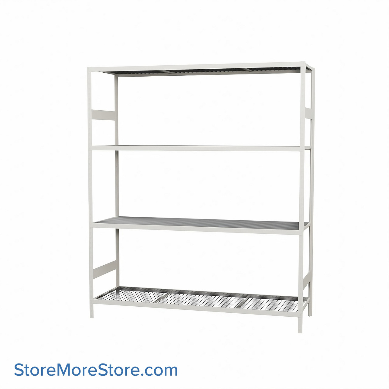 Wide Span Shelving, 72" W x 24" D x 87" H, Open - Starter, Heavy-Duty (12-Gauge), Wire, 4 Adjustable Levels