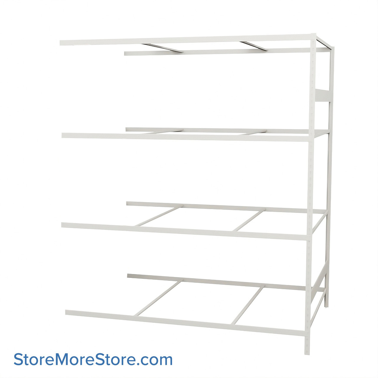 Wide Span Shelving, 72" W x 48.5" D x 99" H, Open - Adder, Heavy-Duty (12-Gauge), No Decking, 4 Adjustable Levels