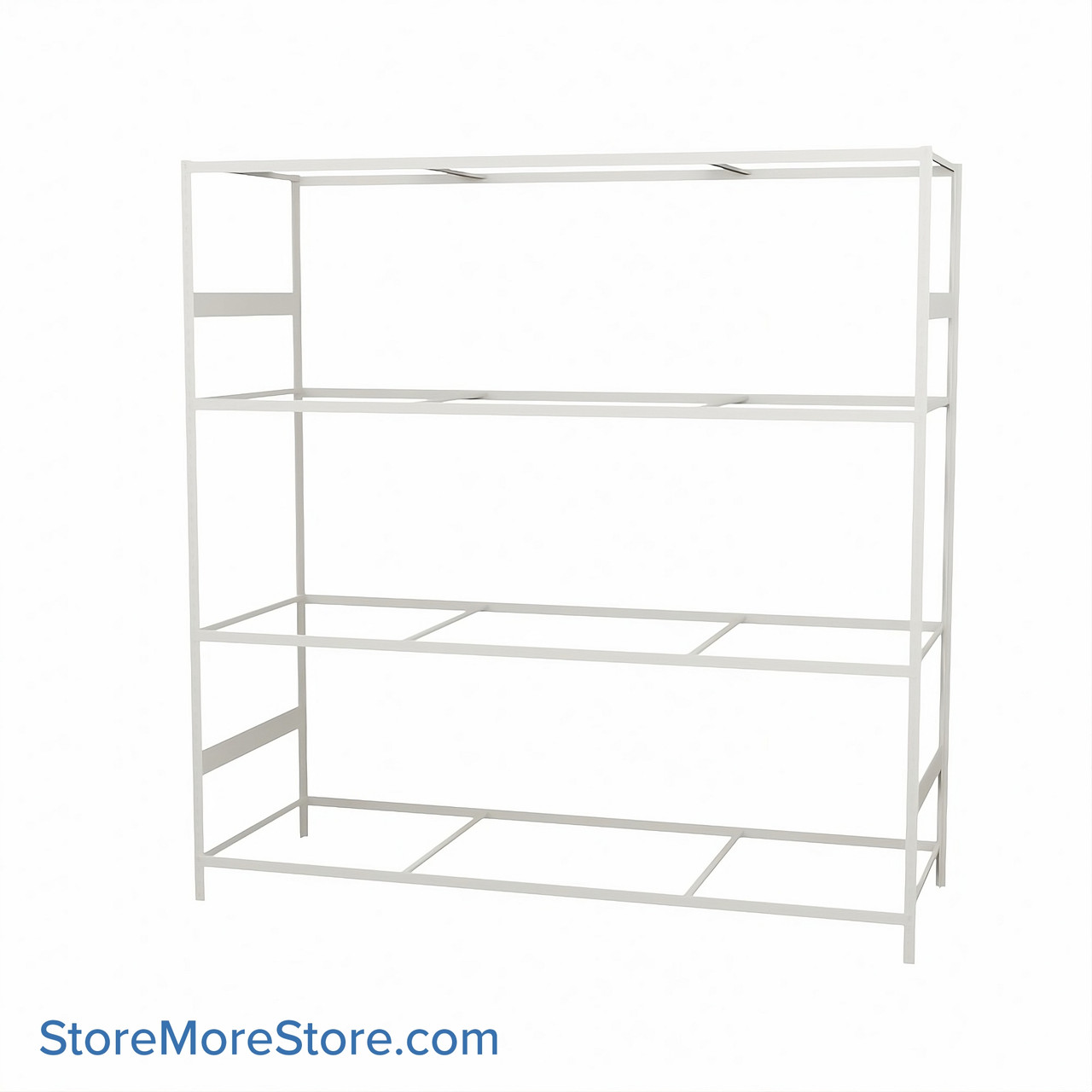 Wide Span Shelving, 96" W x 36" D x 99" H, Open - Starter, Heavy-Duty (12-Gauge), No Decking, 4 Adjustable Levels