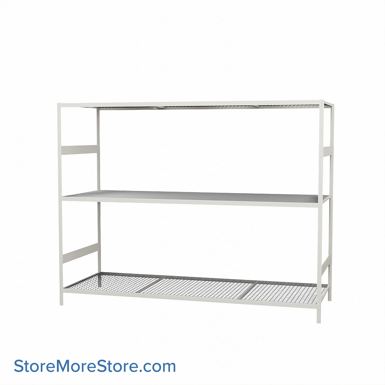 Wide Span Shelving, 96" W x 36" D x 75" H, Open - Starter, Heavy-Duty (12-Gauge), Wire, 3 Adjustable Levels