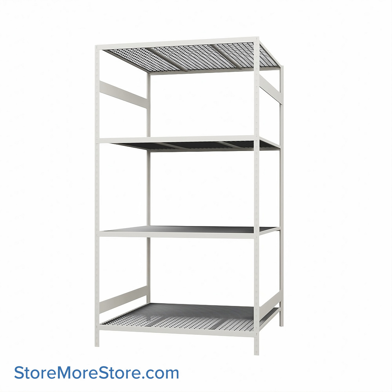 Wide Span Shelving, 48" W x 48" D x 87" H, Open - Starter, Medium-Duty (14-Gauge), Wire, 4 Adjustable Levels