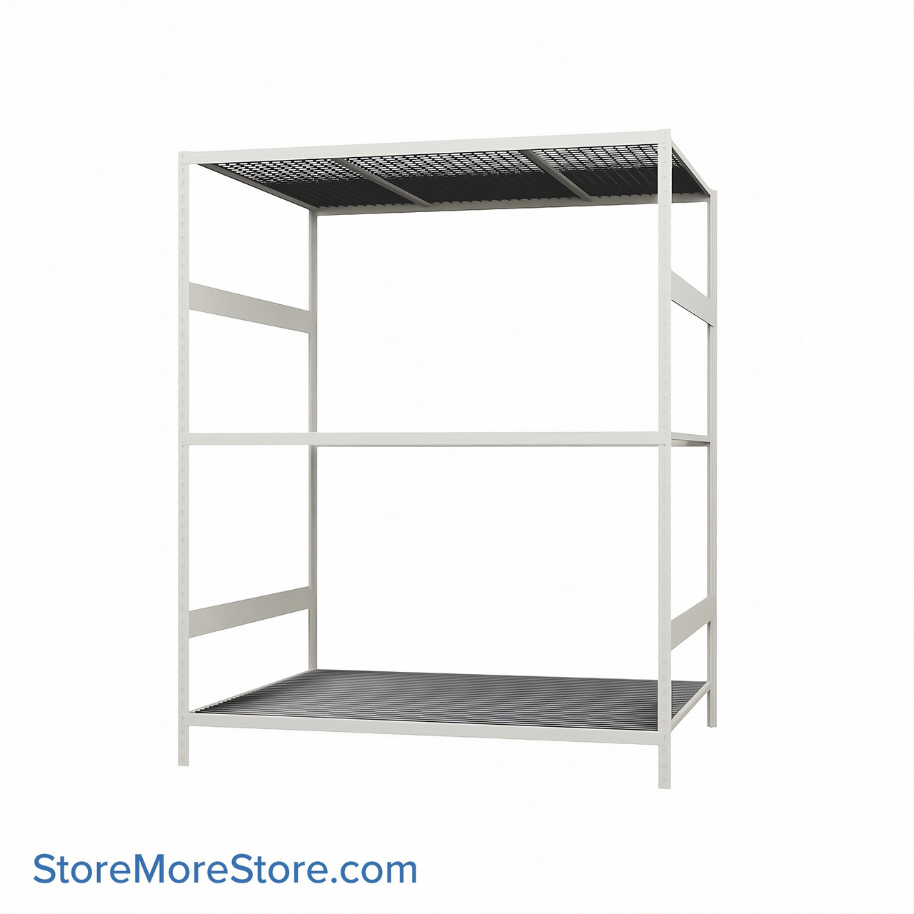 Wide Span Shelving, 60" W x 48" D x 75" H, Open - Starter, Medium-Duty (14-Gauge), Wire, 3 Adjustable Levels