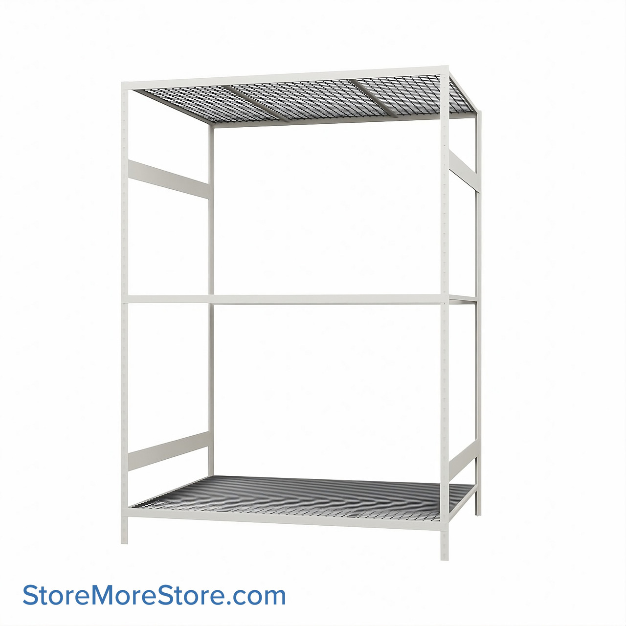 Wide Span Shelving, 60" W x 48" D x 87" H, Open - Starter, Medium-Duty (14-Gauge), Wire, 3 Adjustable Levels