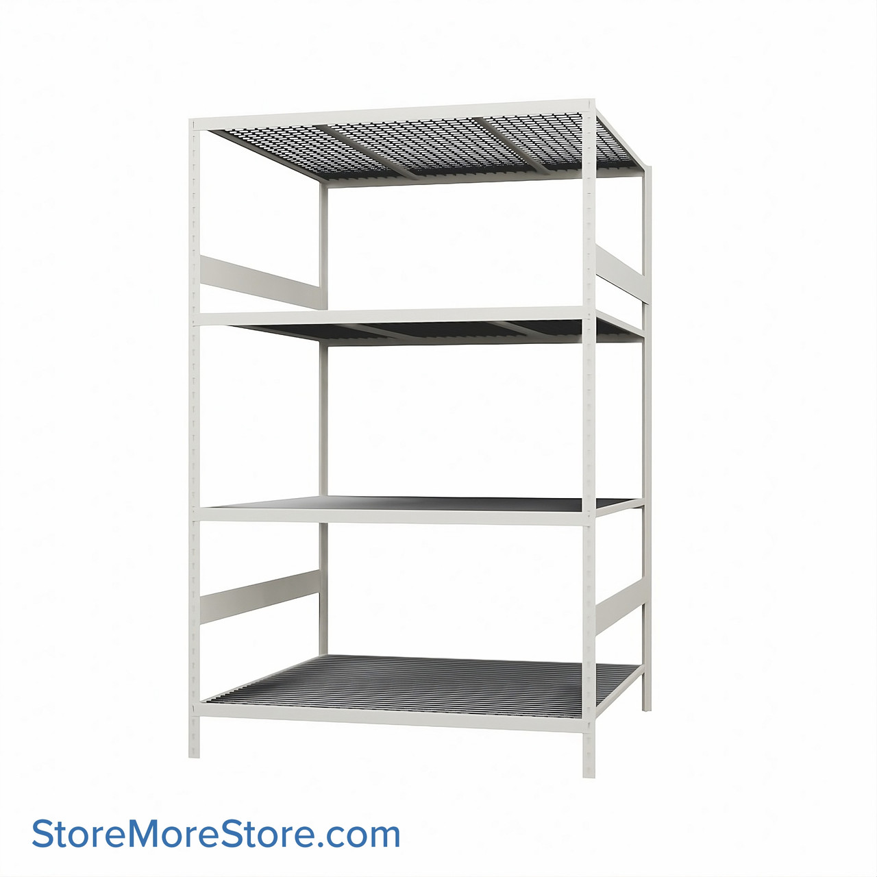 Wide Span Shelving, 48" W x 48" D x 75" H, Open - Starter, Medium-Duty (14-Gauge), Wire, 4 Adjustable Levels
