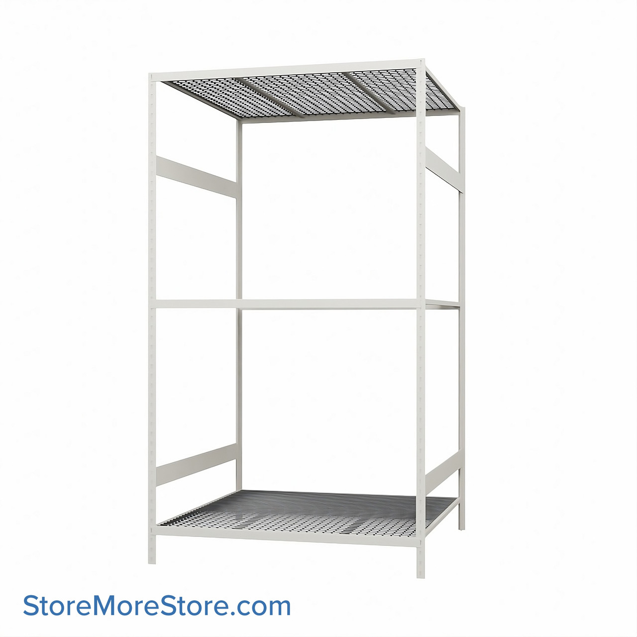 Wide Span Shelving, 48" W x 48" D x 87" H, Open - Starter, Medium-Duty (14-Gauge), Wire, 3 Adjustable Levels