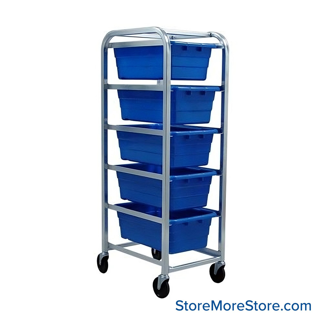 Tote Cart with Wheels, 61" High, 5 Bins